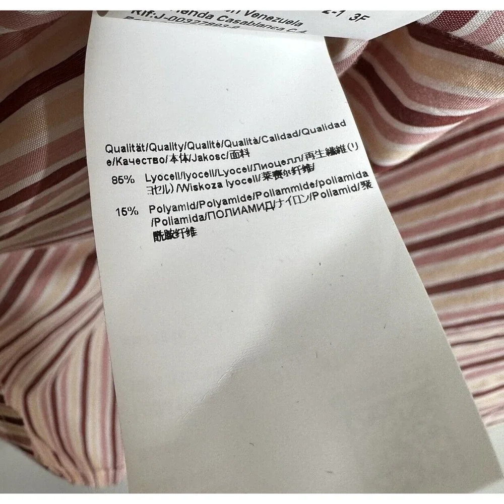 NEW BOSS Striped Bateco Shirt Top Tie Neck Long Sleeve Women's US 6 - Picture 5 of 6